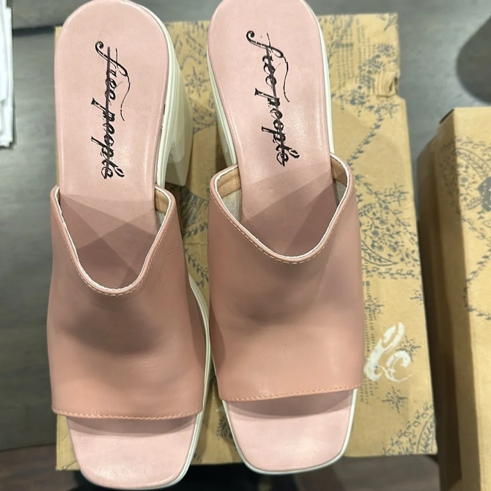 FREE PEOPLE 'Zoe' Platform Slide Sandal in Pink Size 10/41